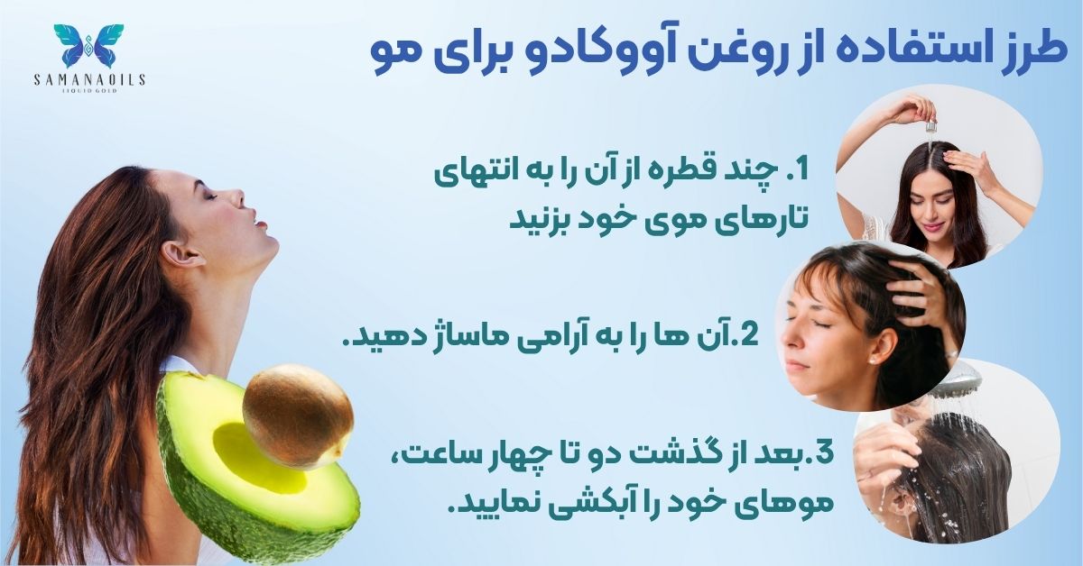 طرز استفاده از روغن آووکادو برای مو 
