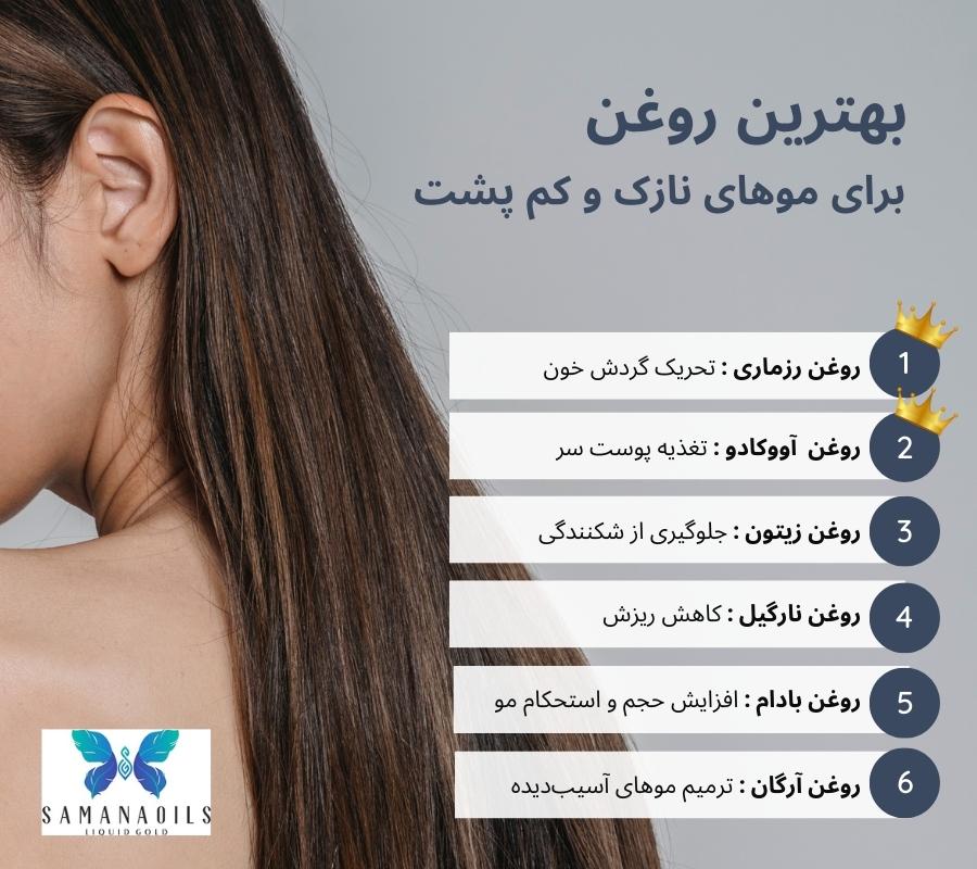  بهترین روغن برای موهای نازک و کم پشت
