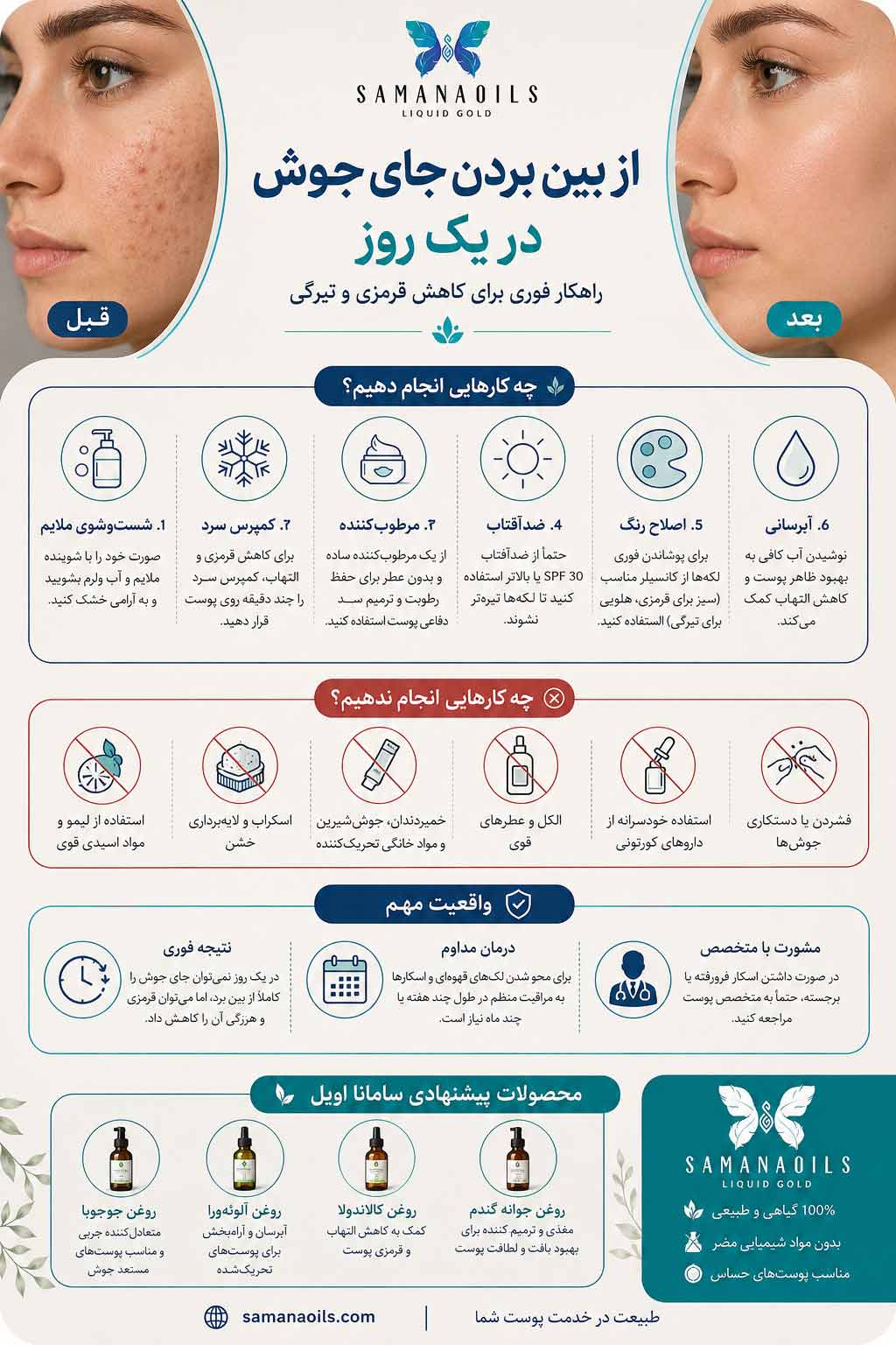 از بین بردن جای جوش در یک روز