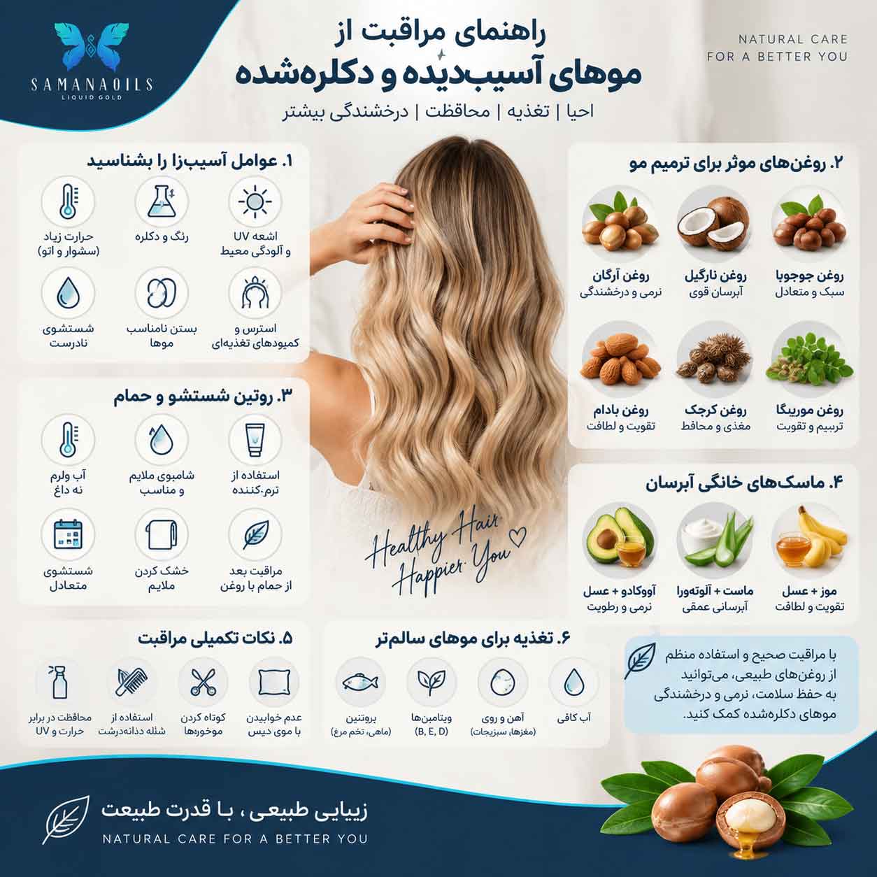 بهترین روغن برای موهای دکلره