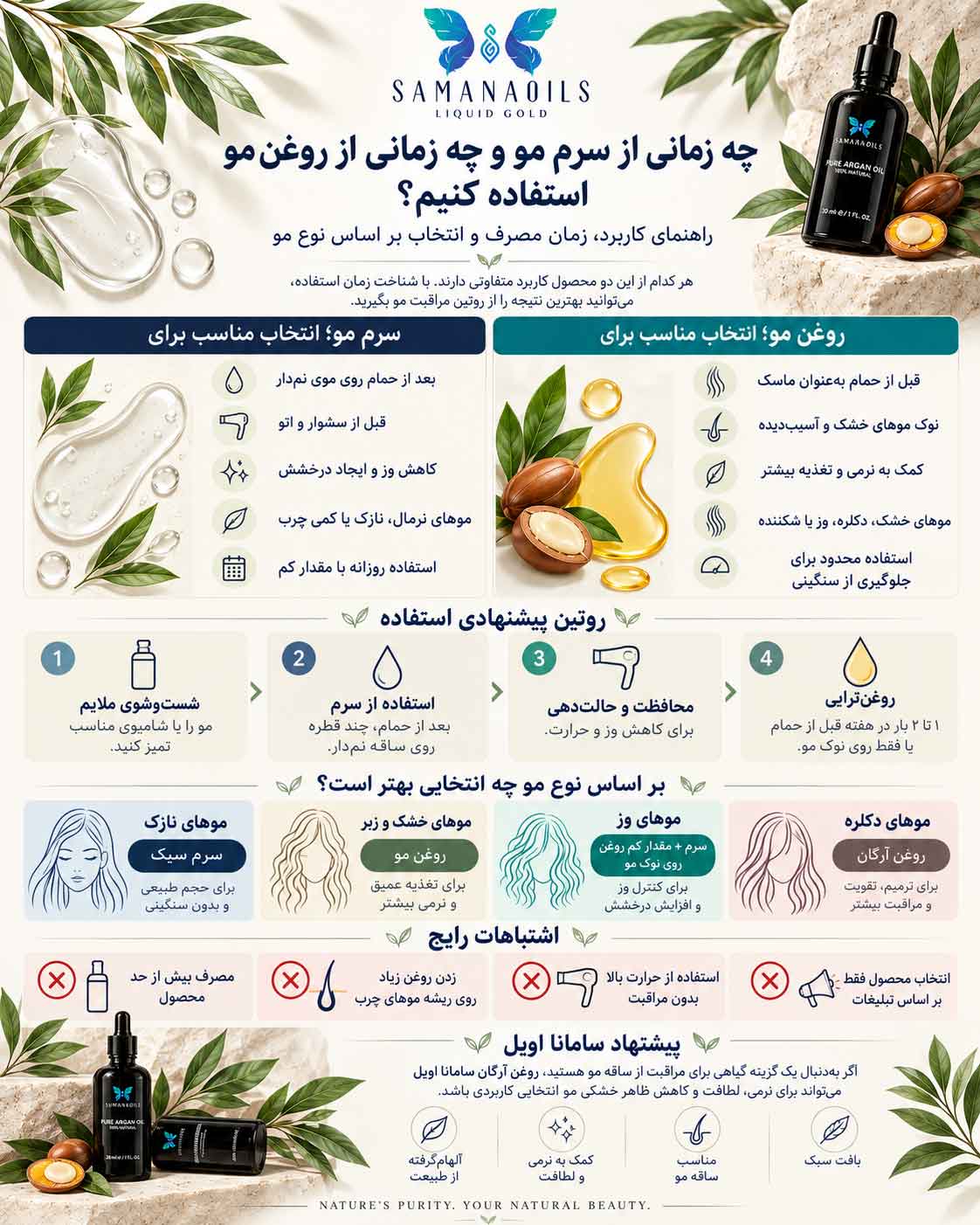 تفاوت سرم مو و روغن مو چیست